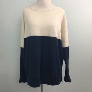 Vince Color Block Pullover Cotton Sweater M
